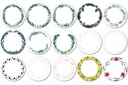 AUTOCOLANTE FOTO de Crăciun 44 mm CORONIȚE set (3x4 buc.)