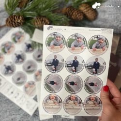 AUTOCOLANTE FOTO de Crăciun 44 mm CORONIȚE set (3x4 buc.)