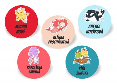 LUMEA MĂRII etichete cu nume 26 mm (30 buc.)