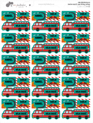 Set POMPIER etichete mini (45 buc.)