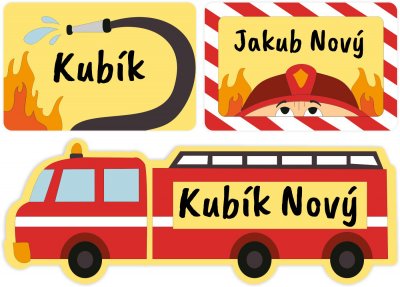 SADA HASIČ mini štítky (45ks)